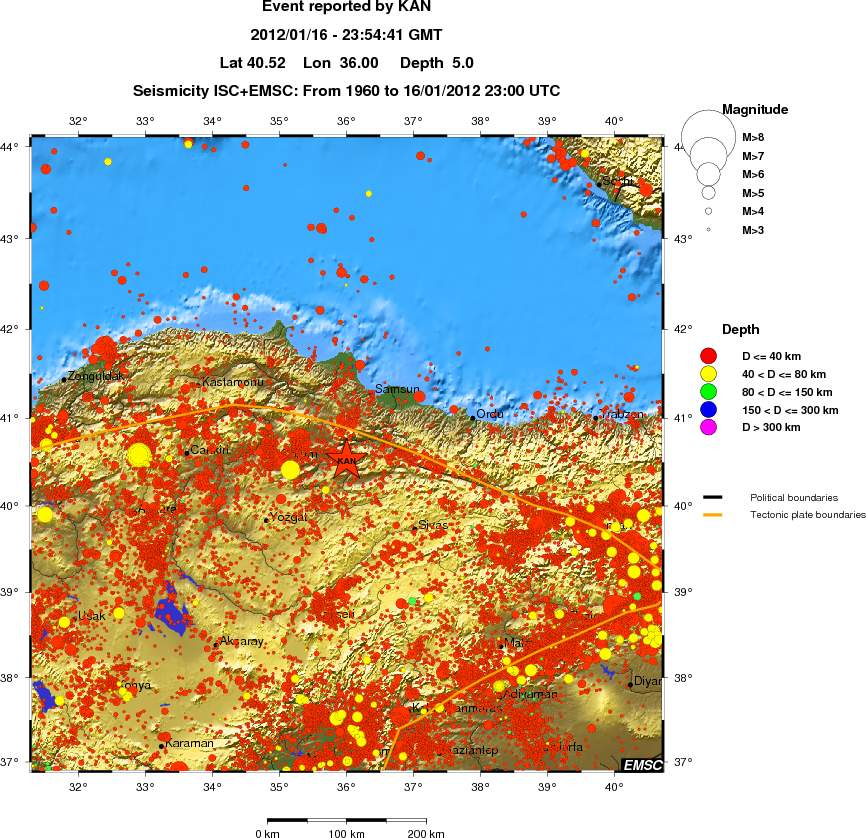 regional historical seismicity