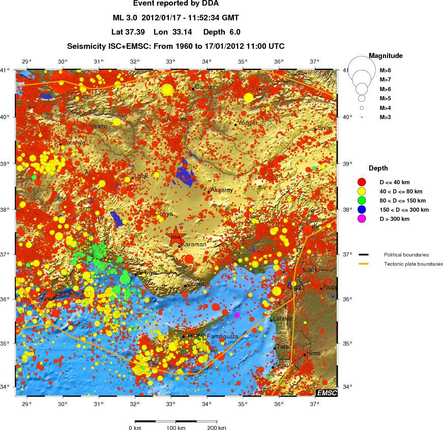 regional historical seismicity