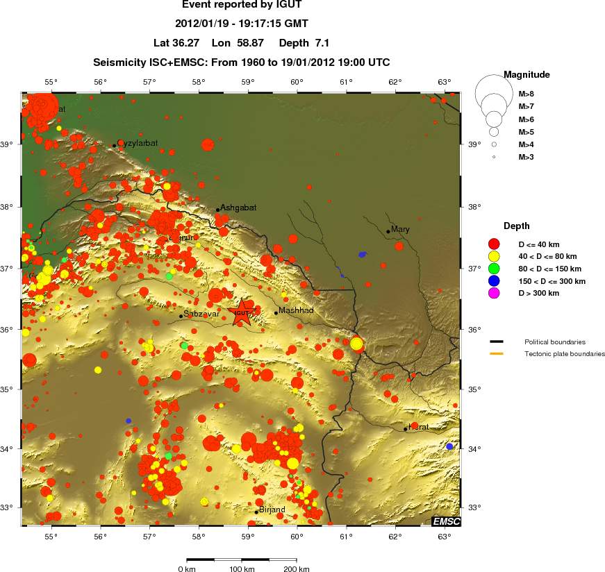 regional historical seismicity