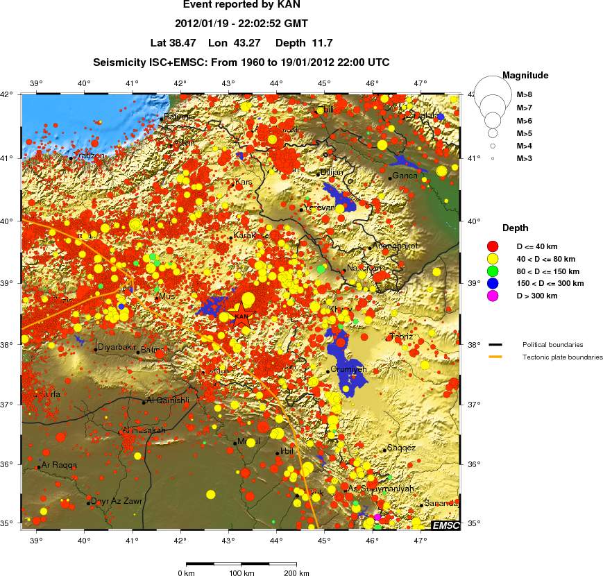 regional historical seismicity