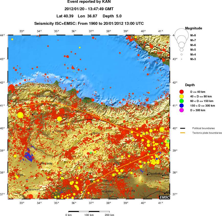 regional historical seismicity