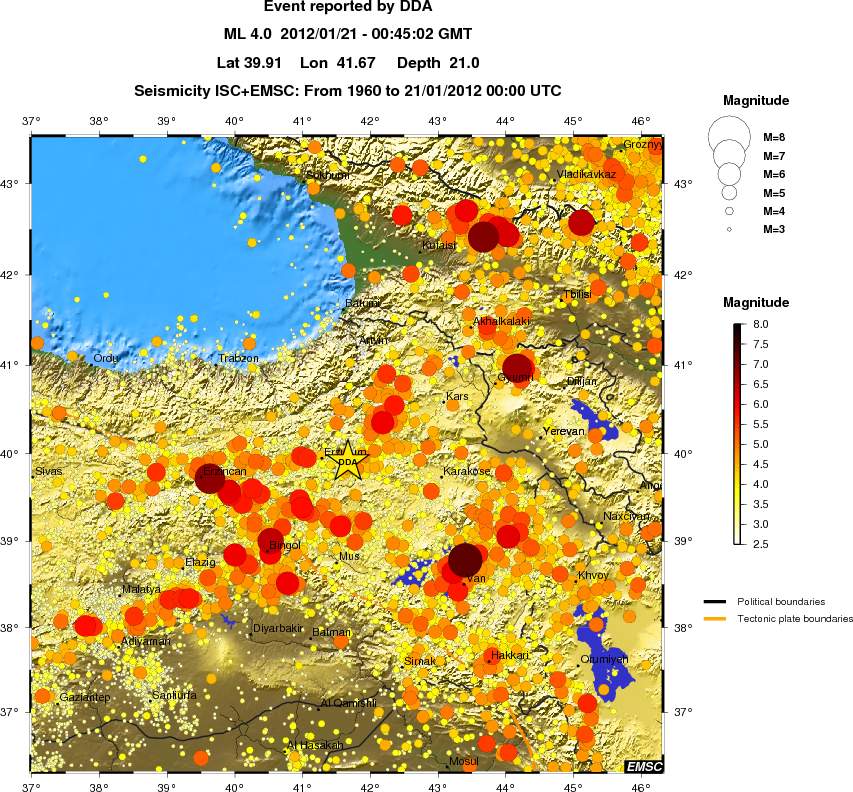 regional magnitude historical seismicity