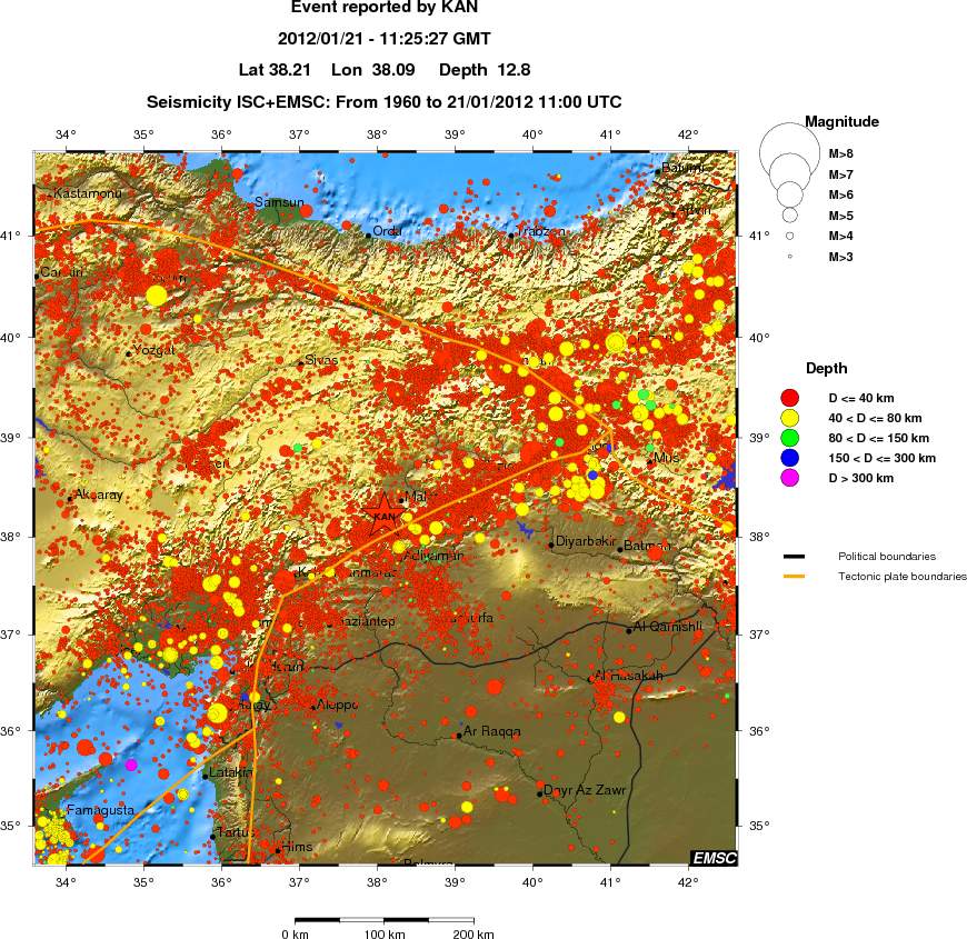 regional historical seismicity
