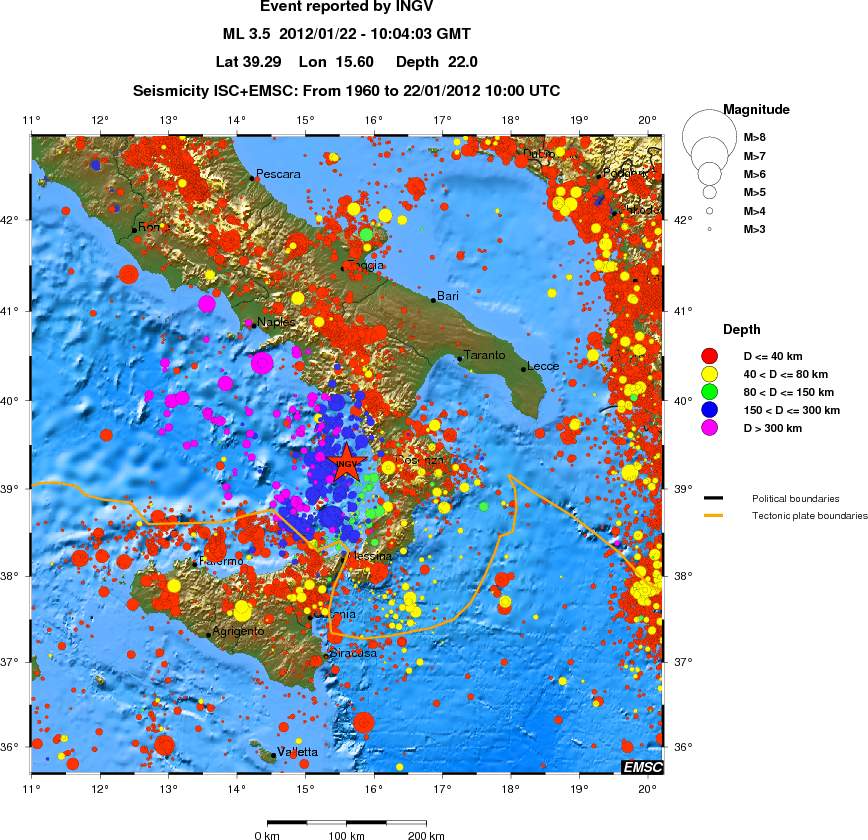regional historical seismicity