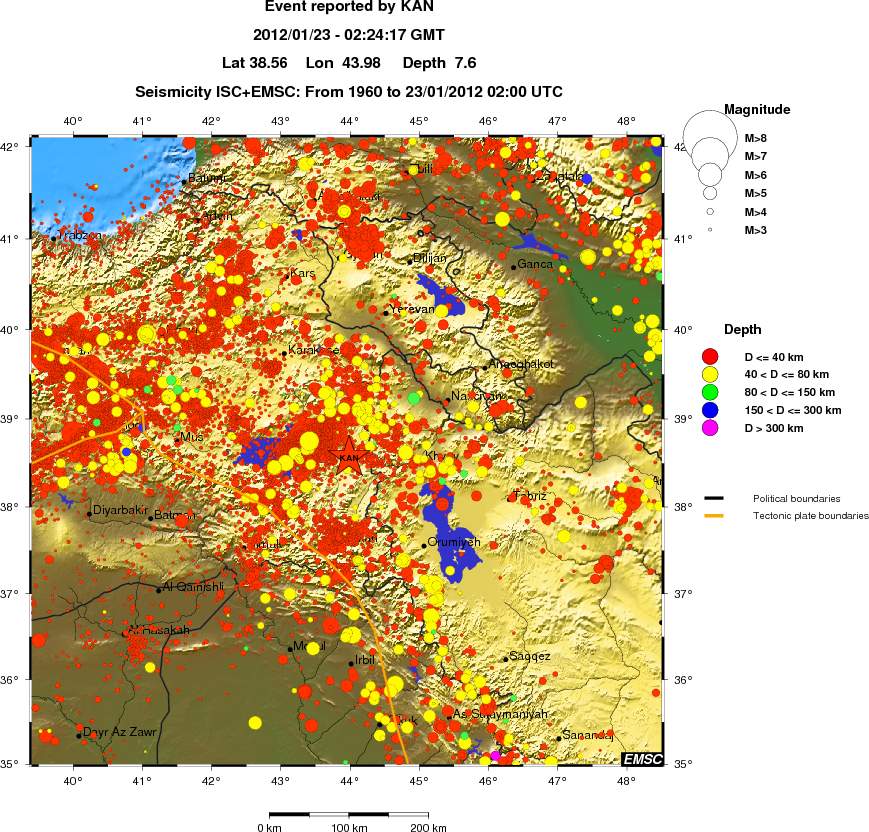 regional historical seismicity