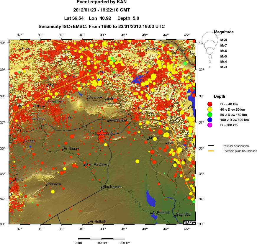 regional historical seismicity