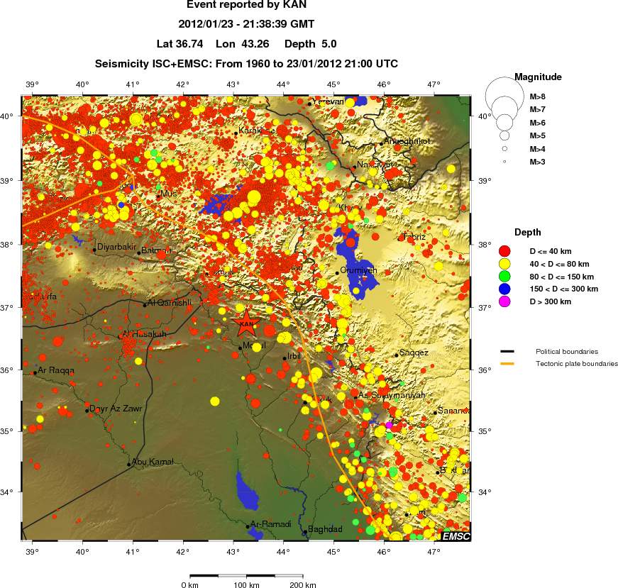 regional historical seismicity