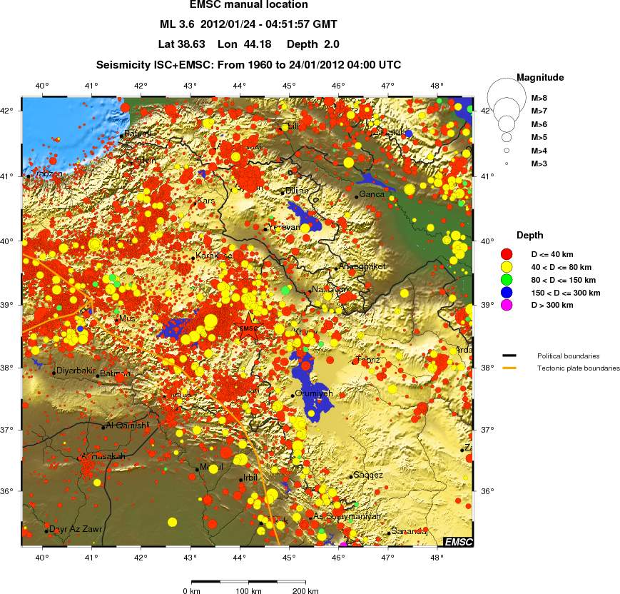 regional historical seismicity
