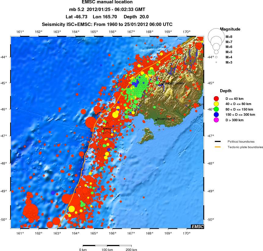 regional historical seismicity