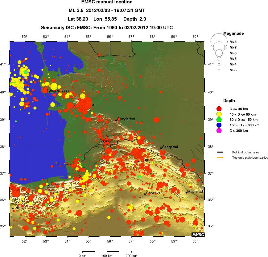 regional historical seismicity