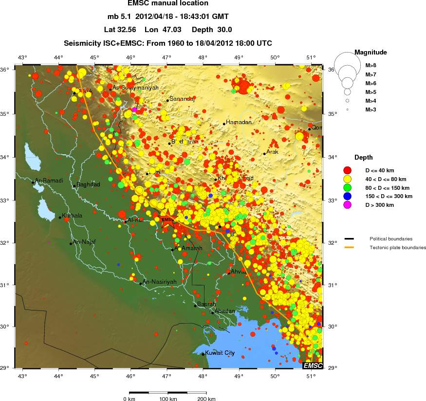 regional historical seismicity