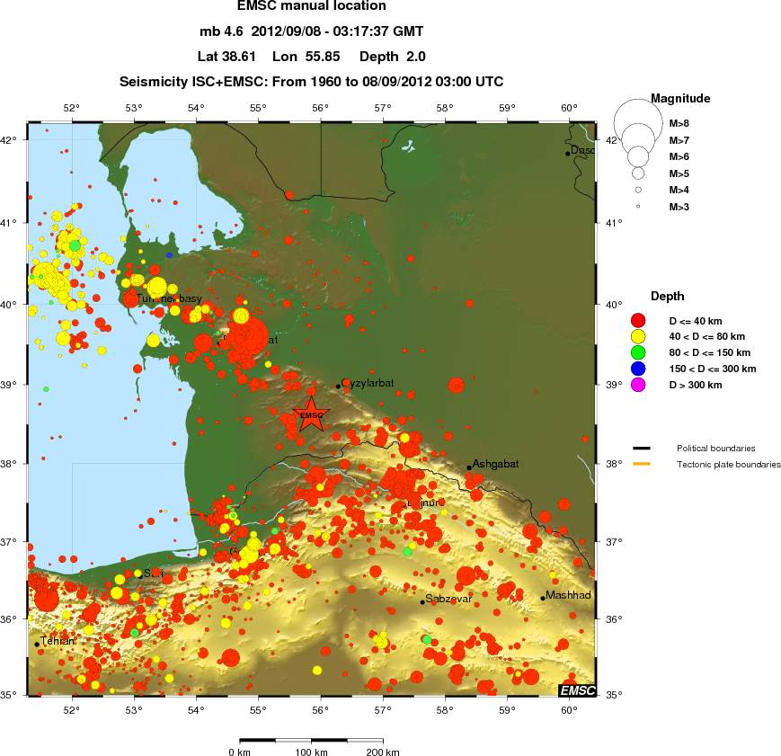 regional historical seismicity