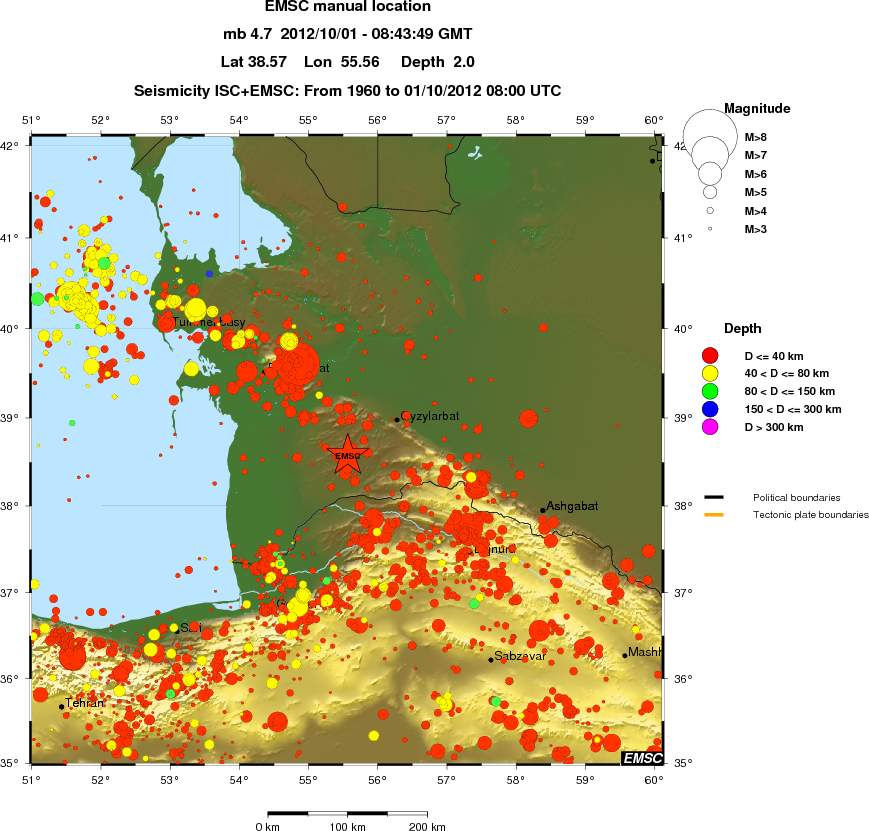 regional historical seismicity