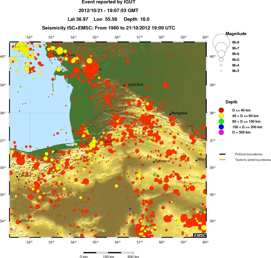 regional historical seismicity