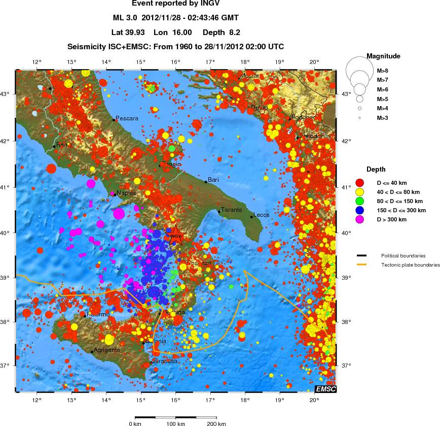 regional historical seismicity
