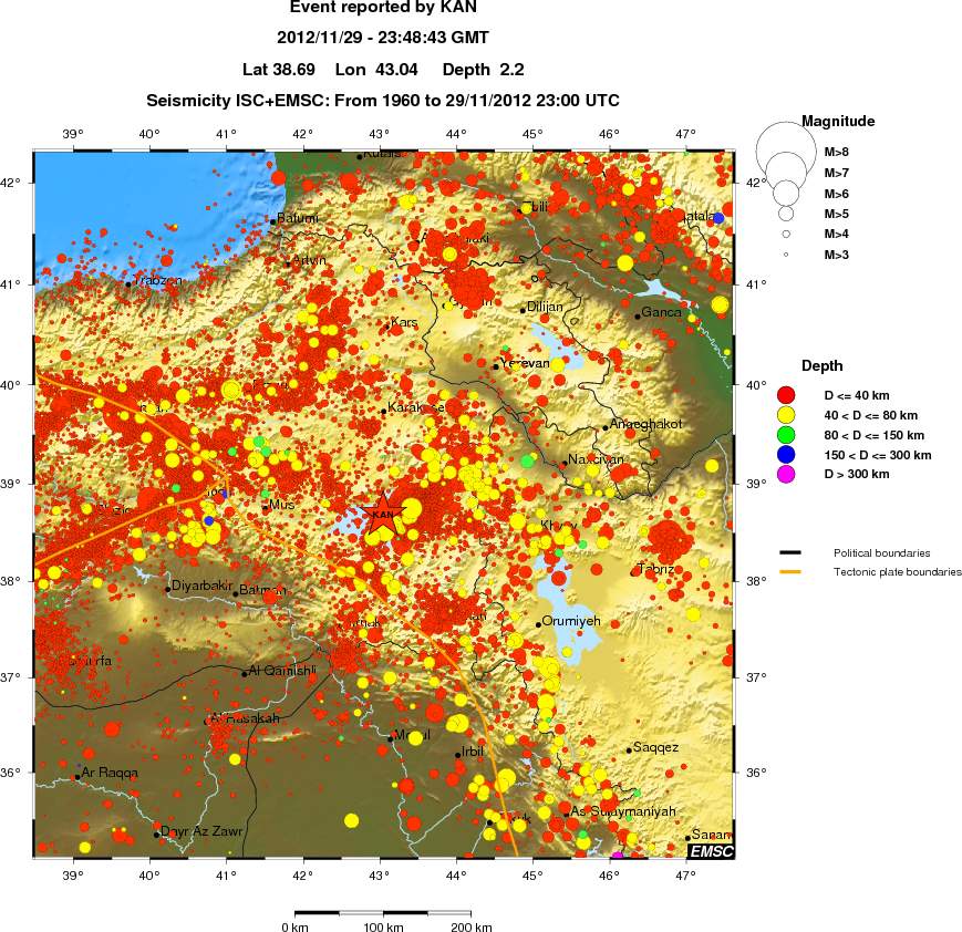 regional historical seismicity