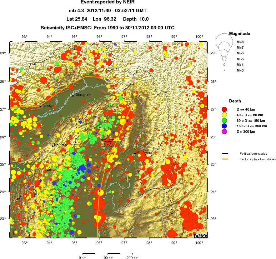 regional historical seismicity