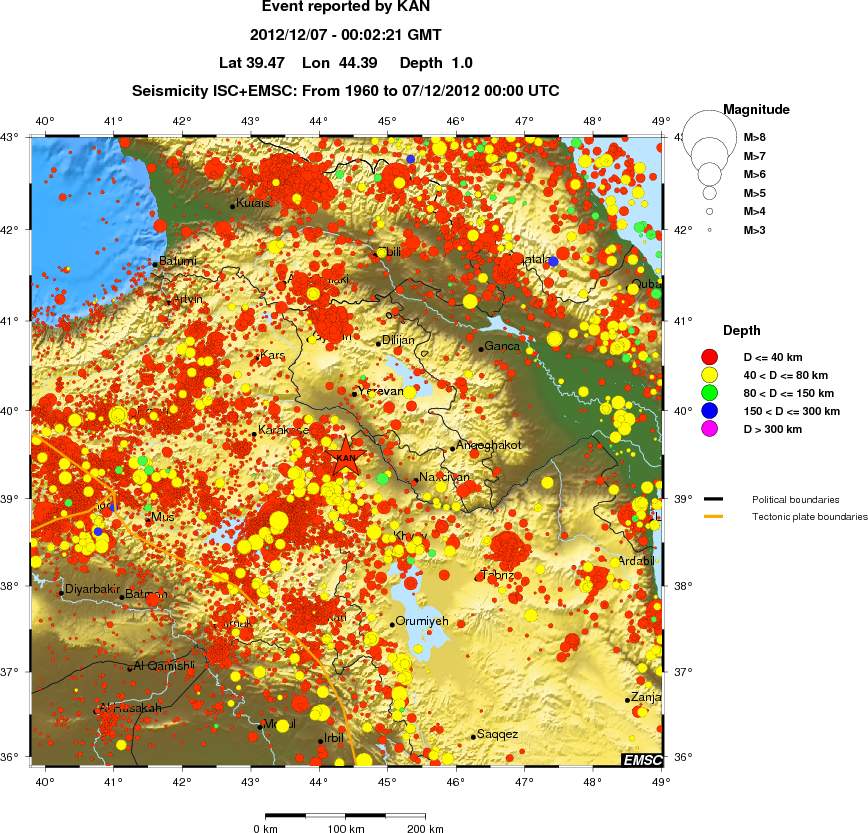 regional historical seismicity