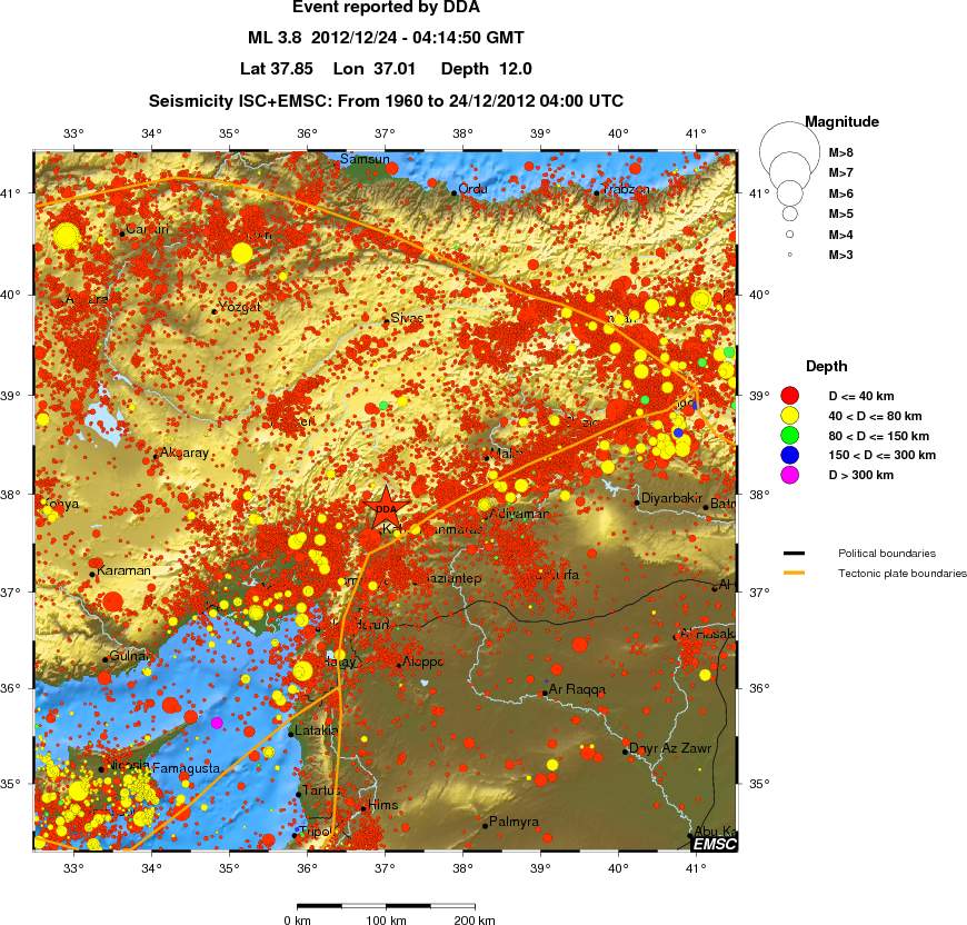 regional historical seismicity