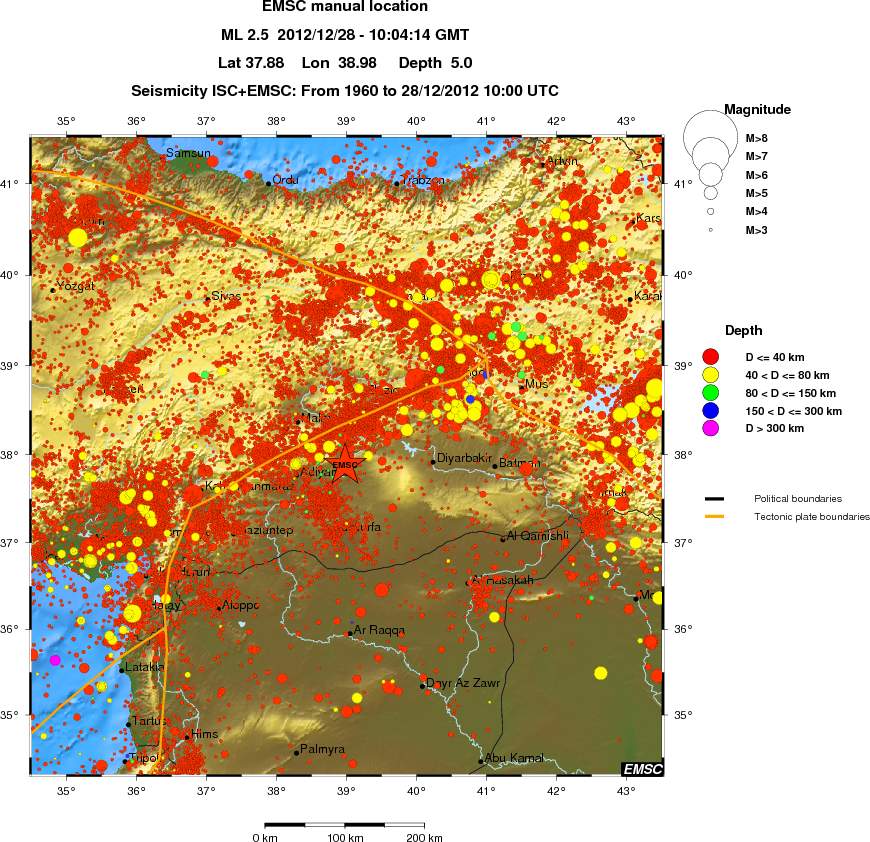 regional historical seismicity