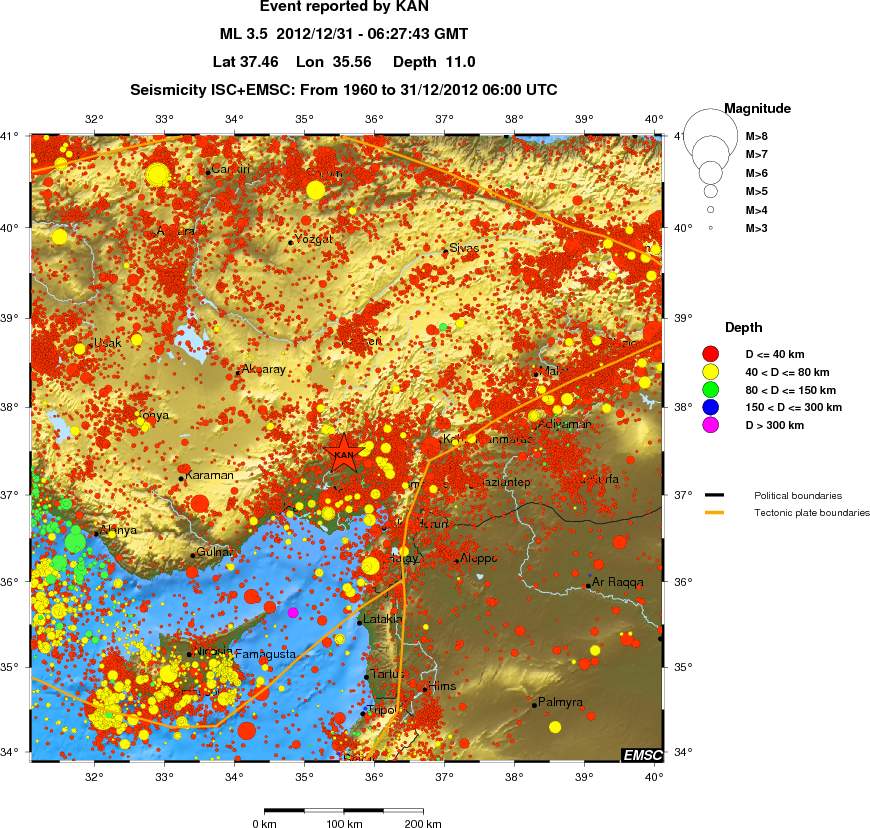 regional historical seismicity