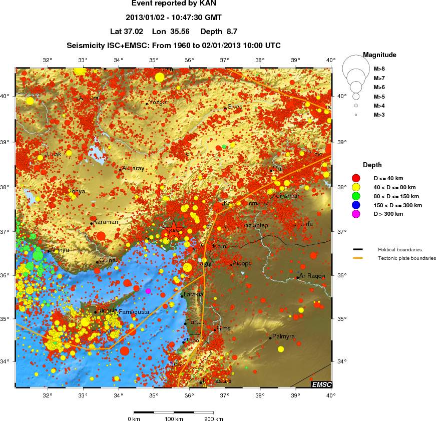 regional historical seismicity