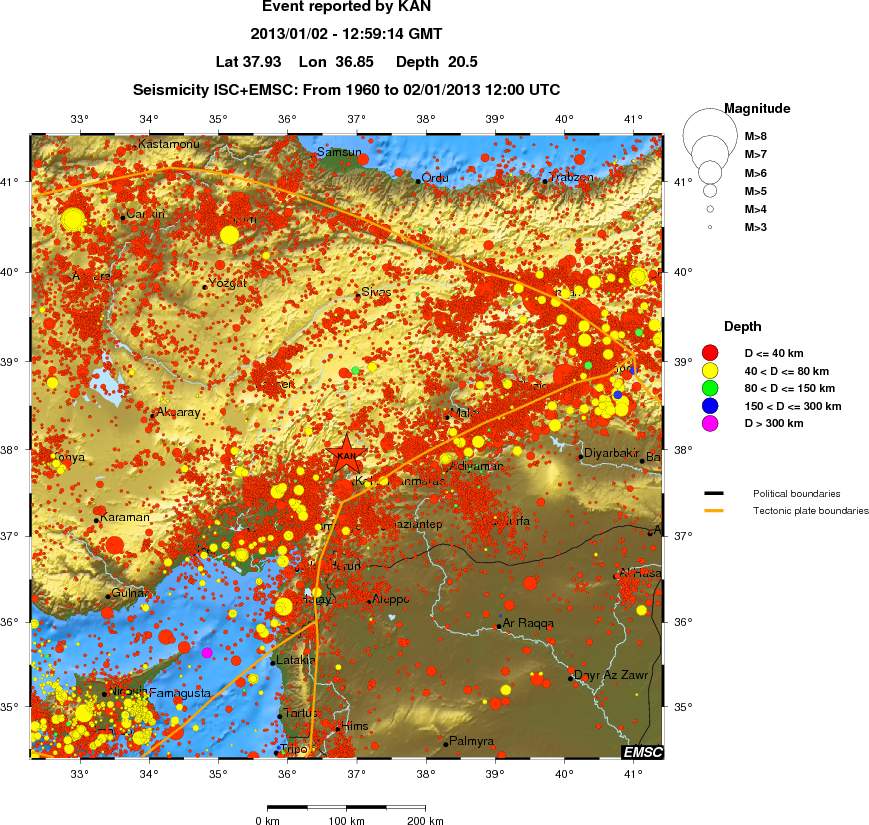 regional historical seismicity
