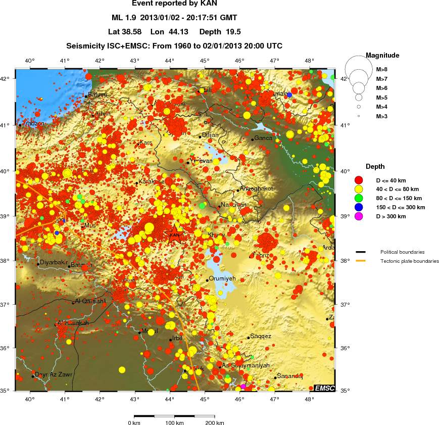 regional historical seismicity