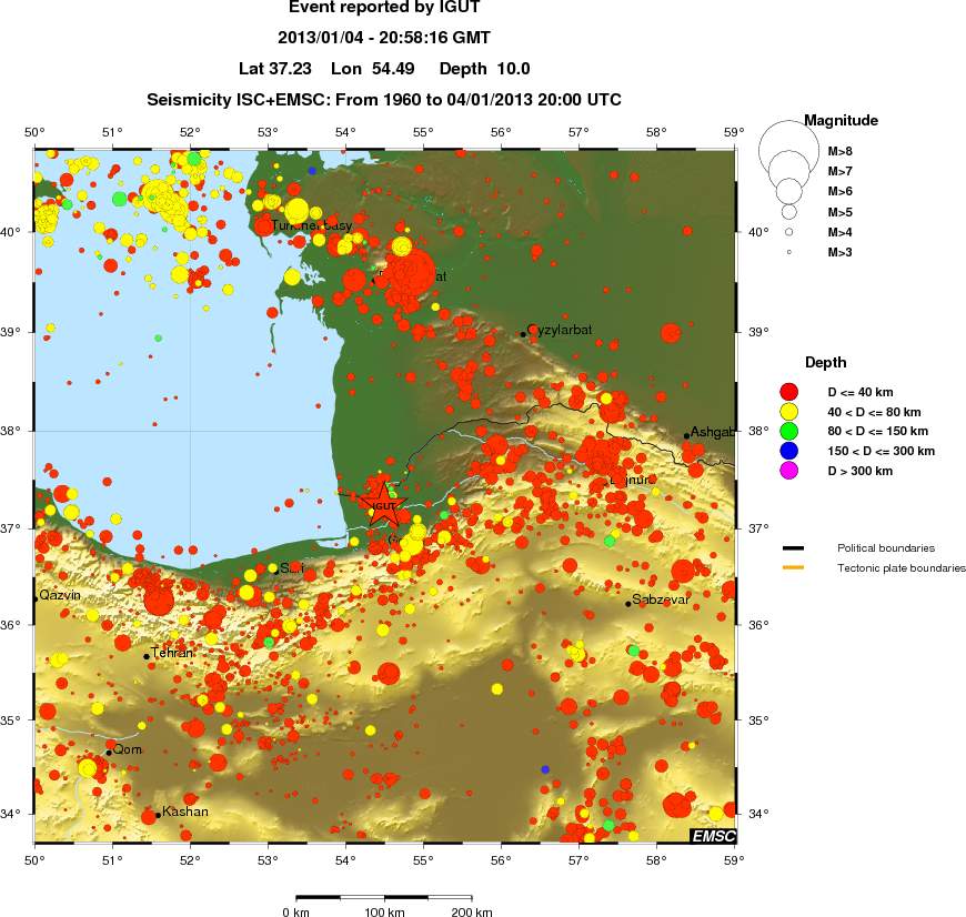 regional historical seismicity