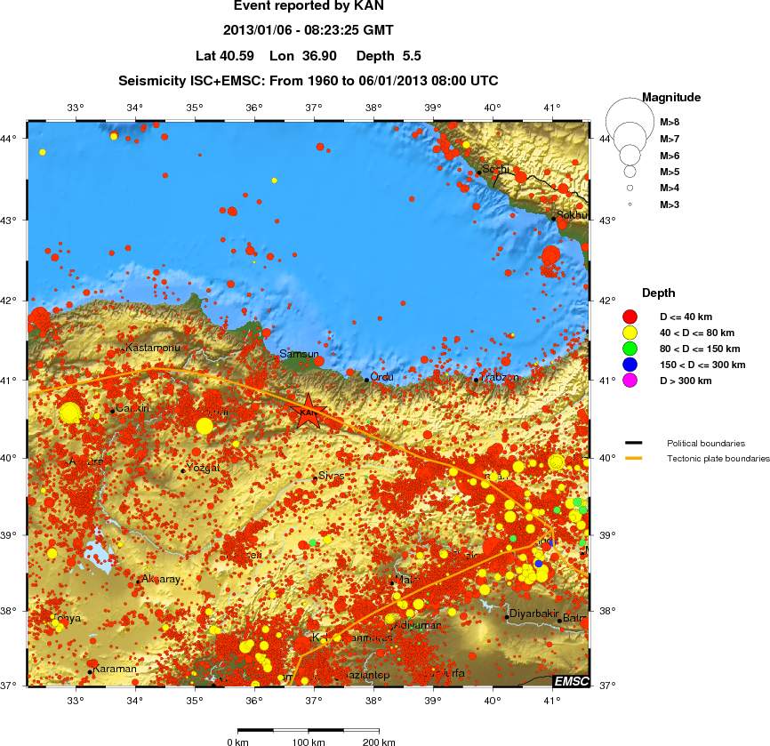 regional historical seismicity