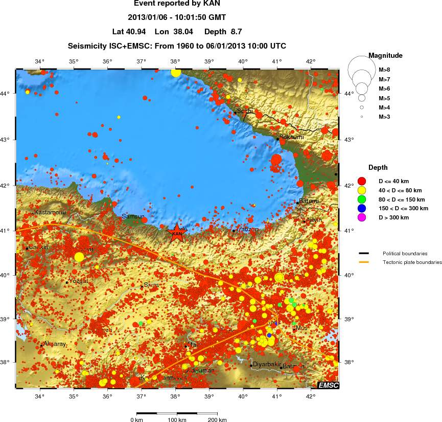 regional historical seismicity