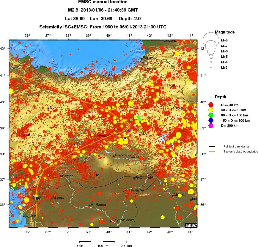 regional historical seismicity