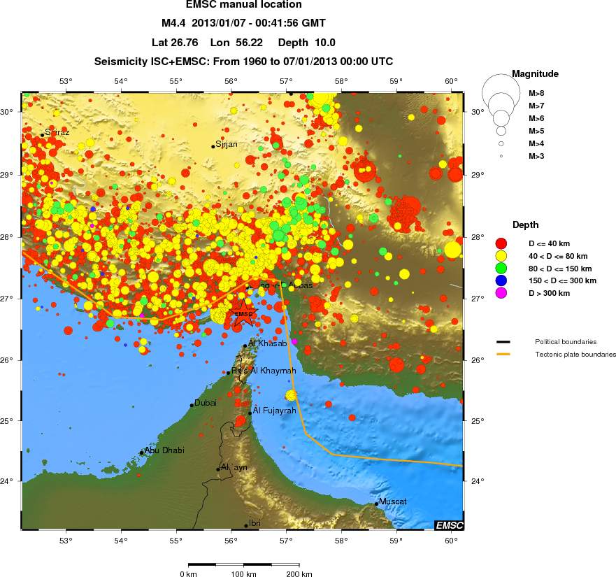 regional historical seismicity