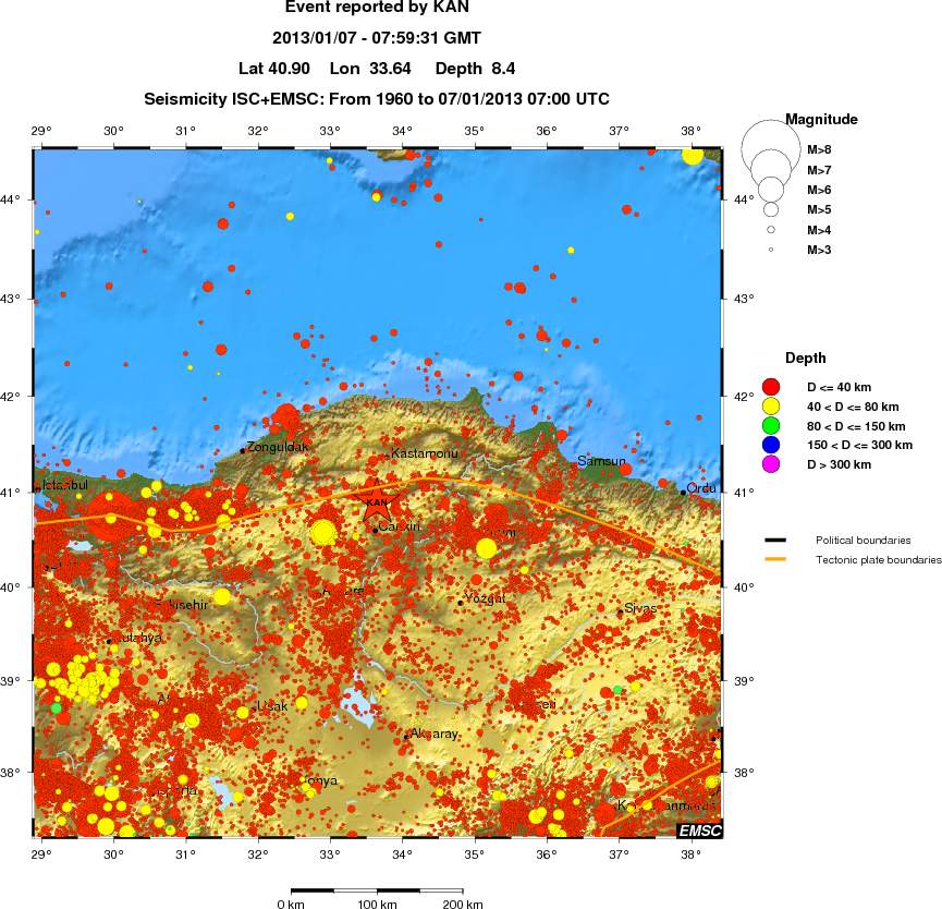 regional historical seismicity