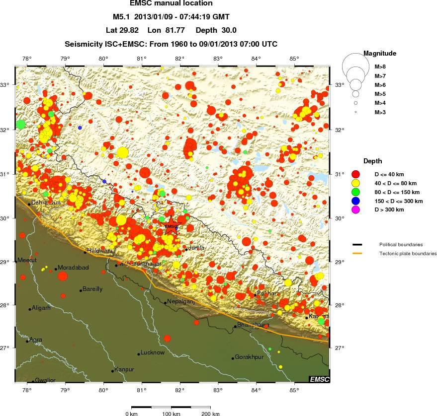 regional historical seismicity