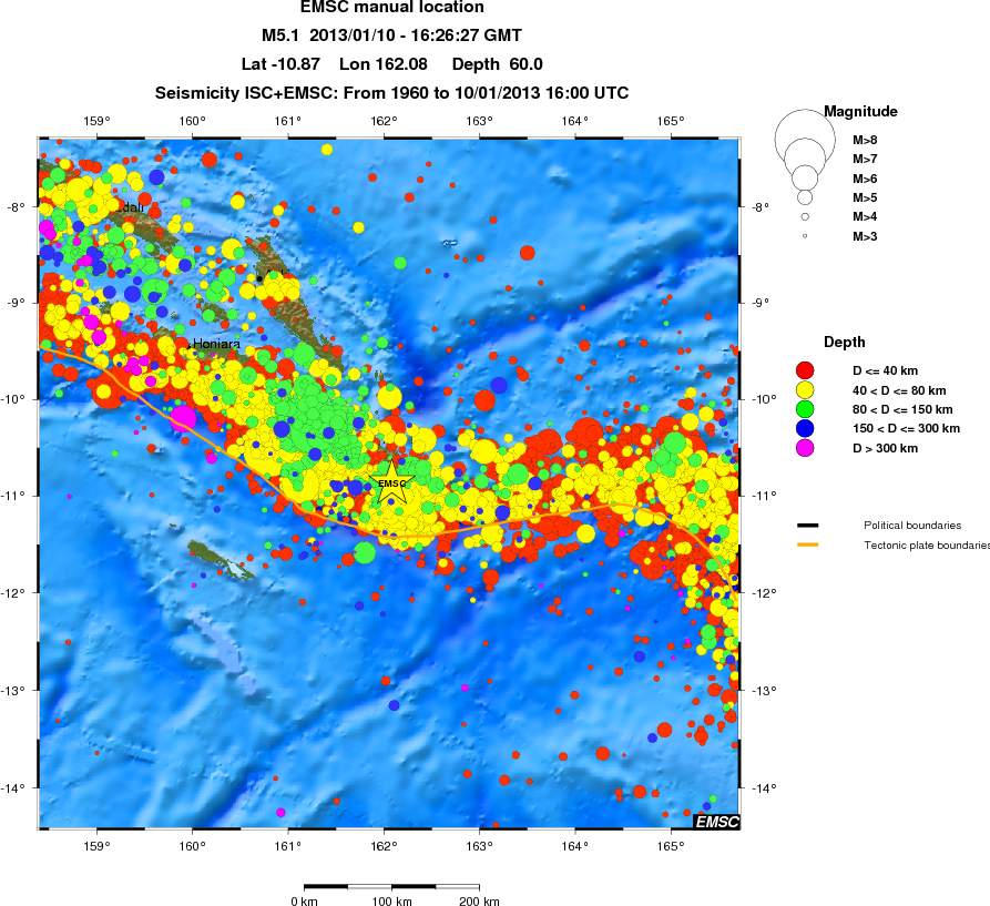 regional historical seismicity