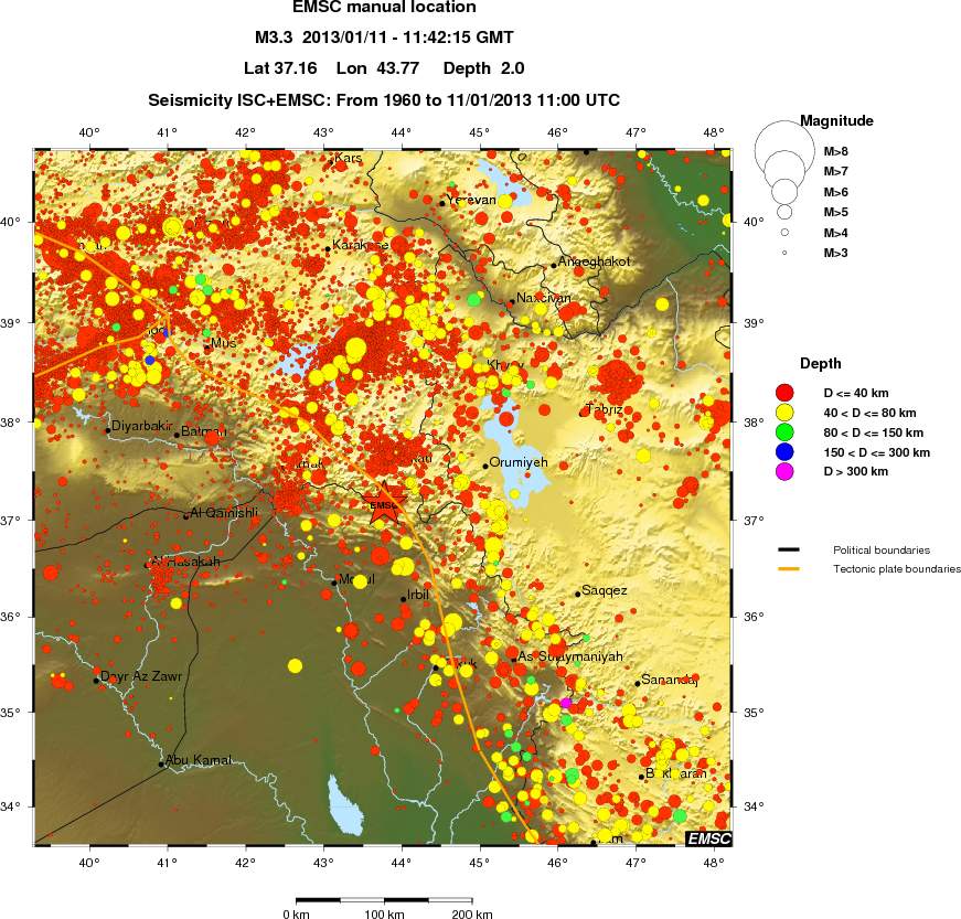 regional historical seismicity