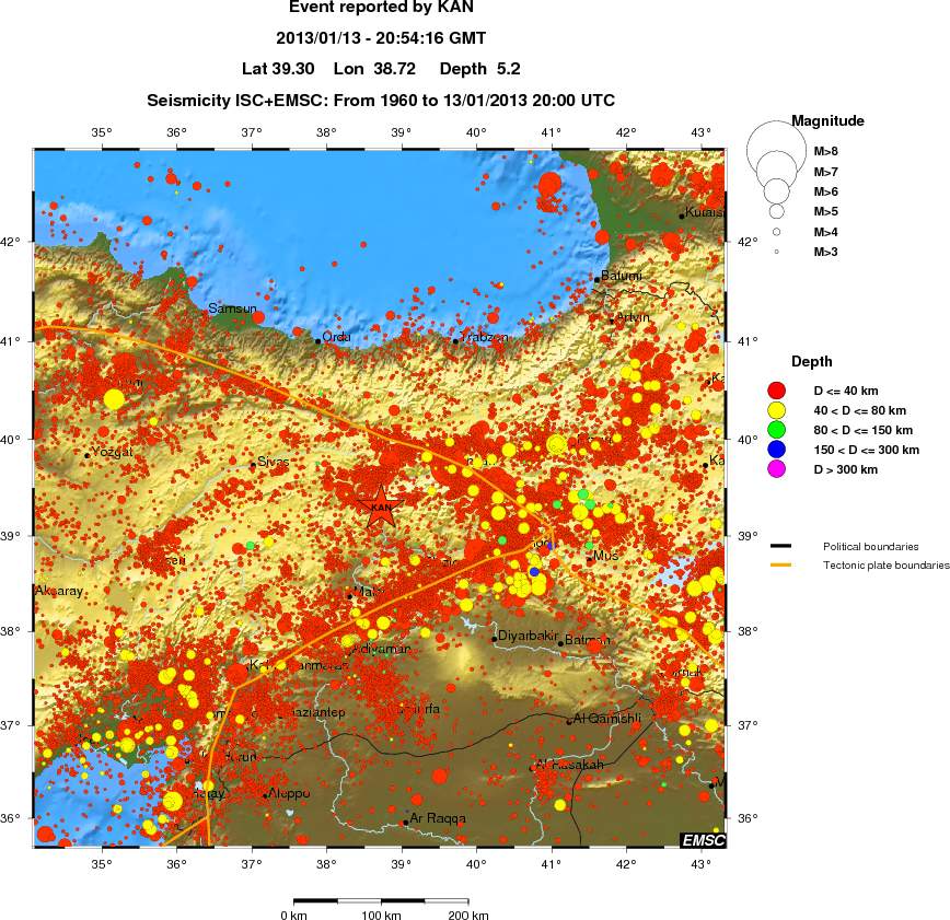 regional historical seismicity