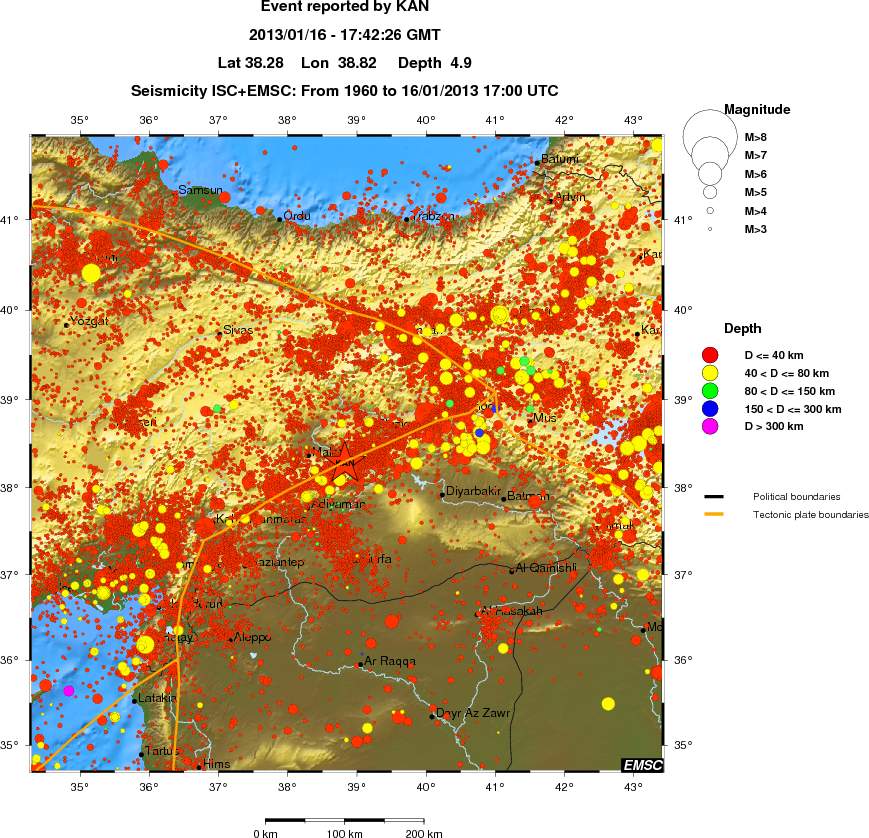 regional historical seismicity