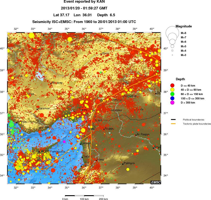 regional historical seismicity