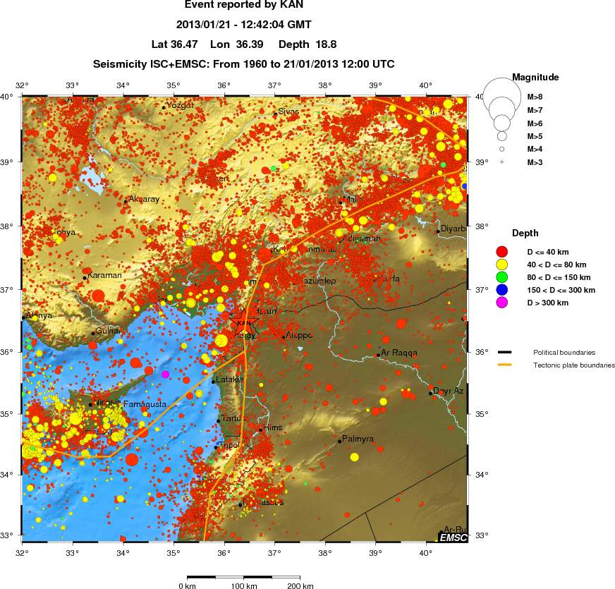 regional historical seismicity