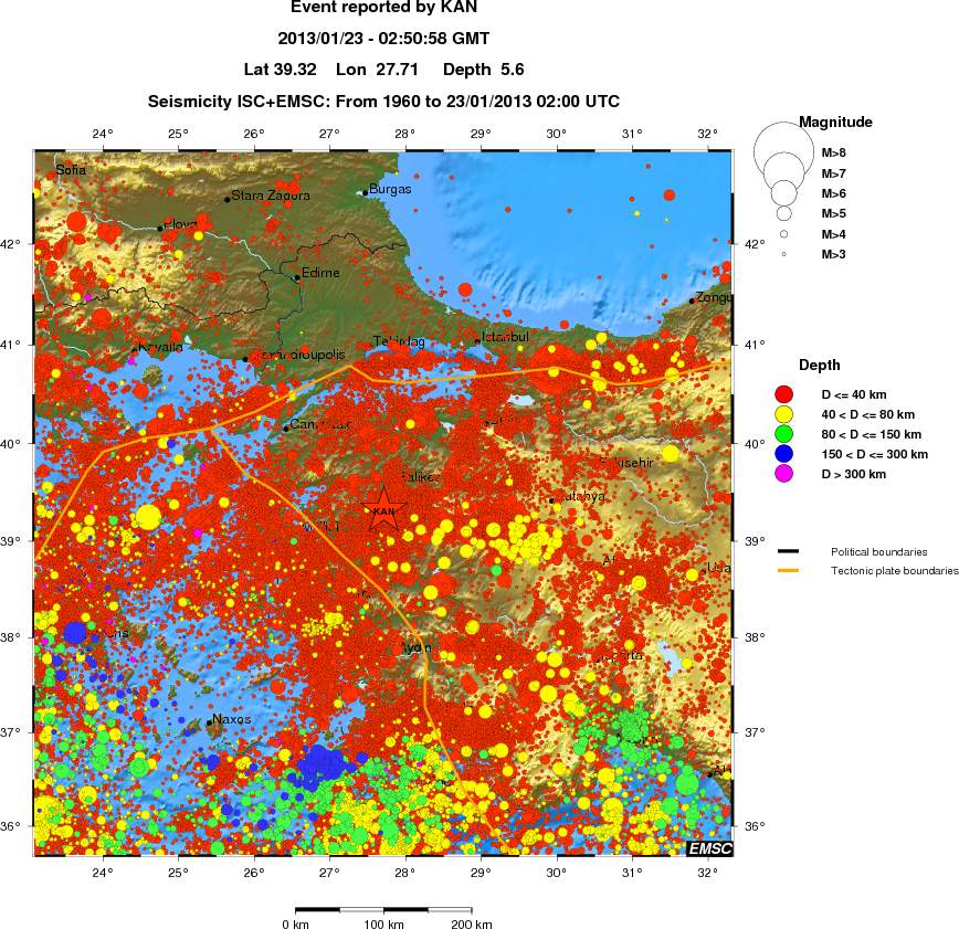 regional historical seismicity