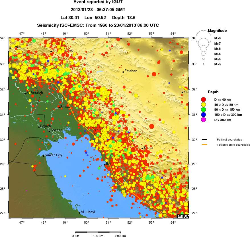 regional historical seismicity