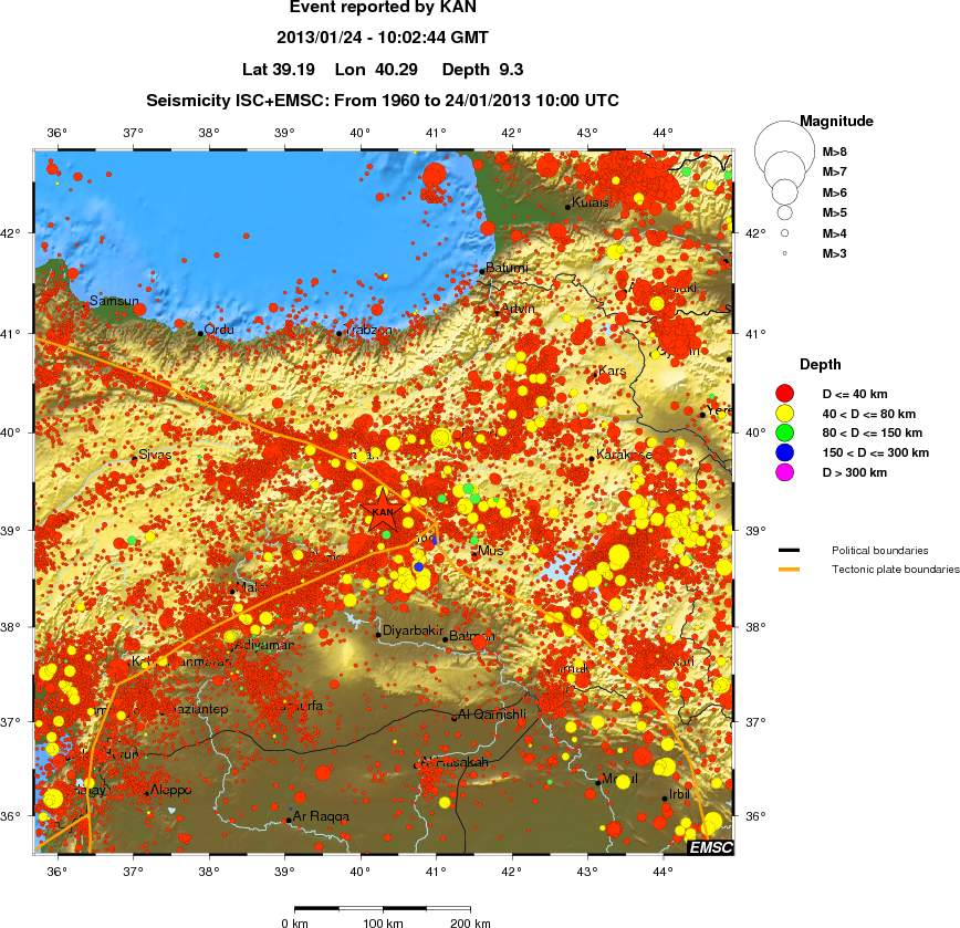regional historical seismicity