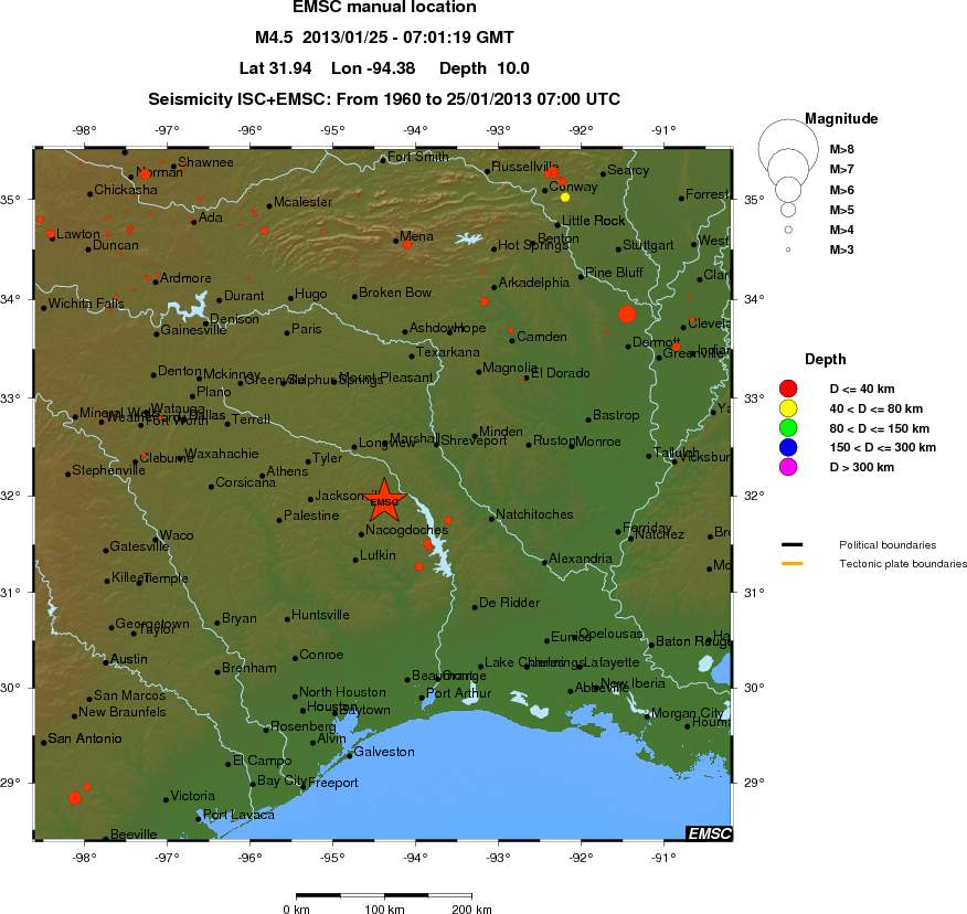 regional historical seismicity
