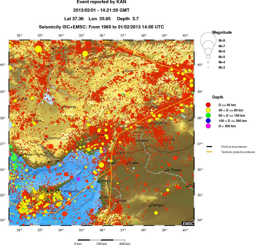 regional historical seismicity