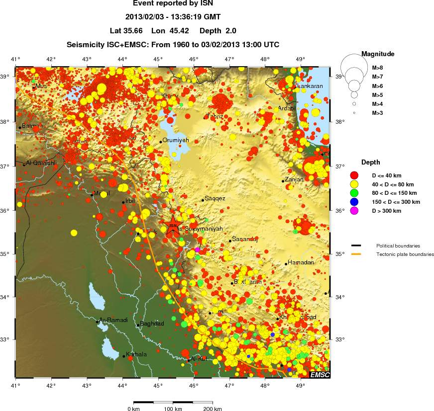 regional historical seismicity