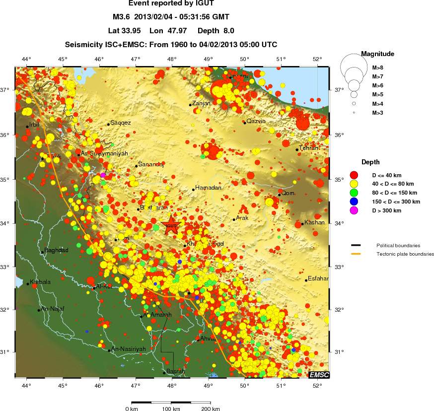 regional historical seismicity