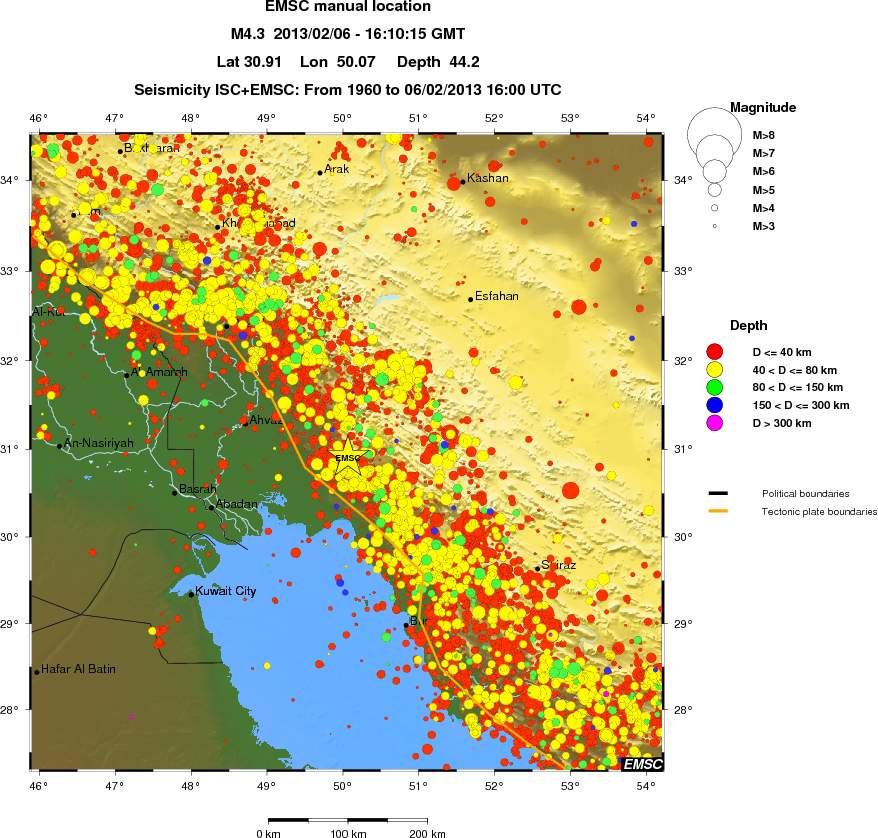 regional historical seismicity