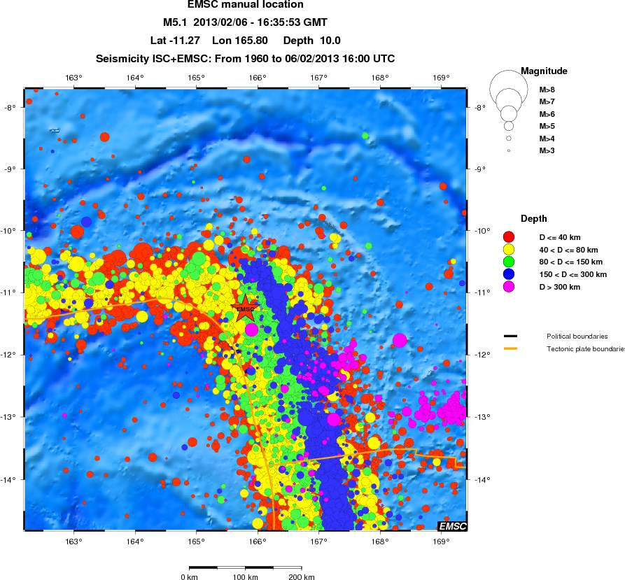 regional historical seismicity
